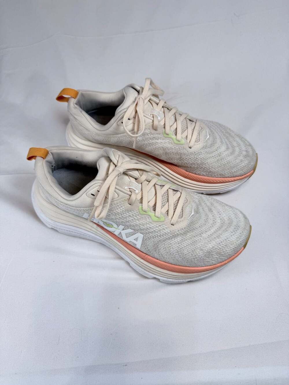 Hoka One One Womens Gaviota 5 Vanilla Eggnog Running Shoes Sneakers Size 9 B 113